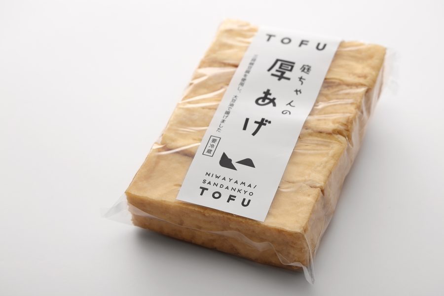 庭ちゃんの厚あげ 三段峡豆腐 パッケージ